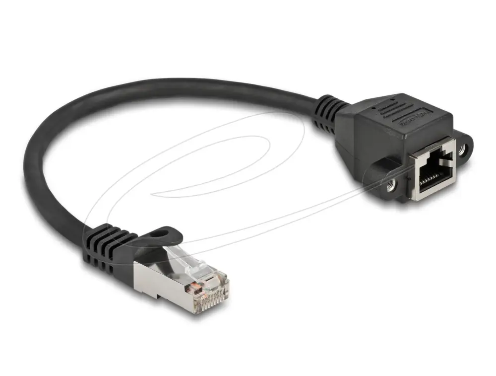 Delock Мрежов кабел удължителен S/FTP RJ45 мъжко към RJ45 женско Cat. 6A 25 cm