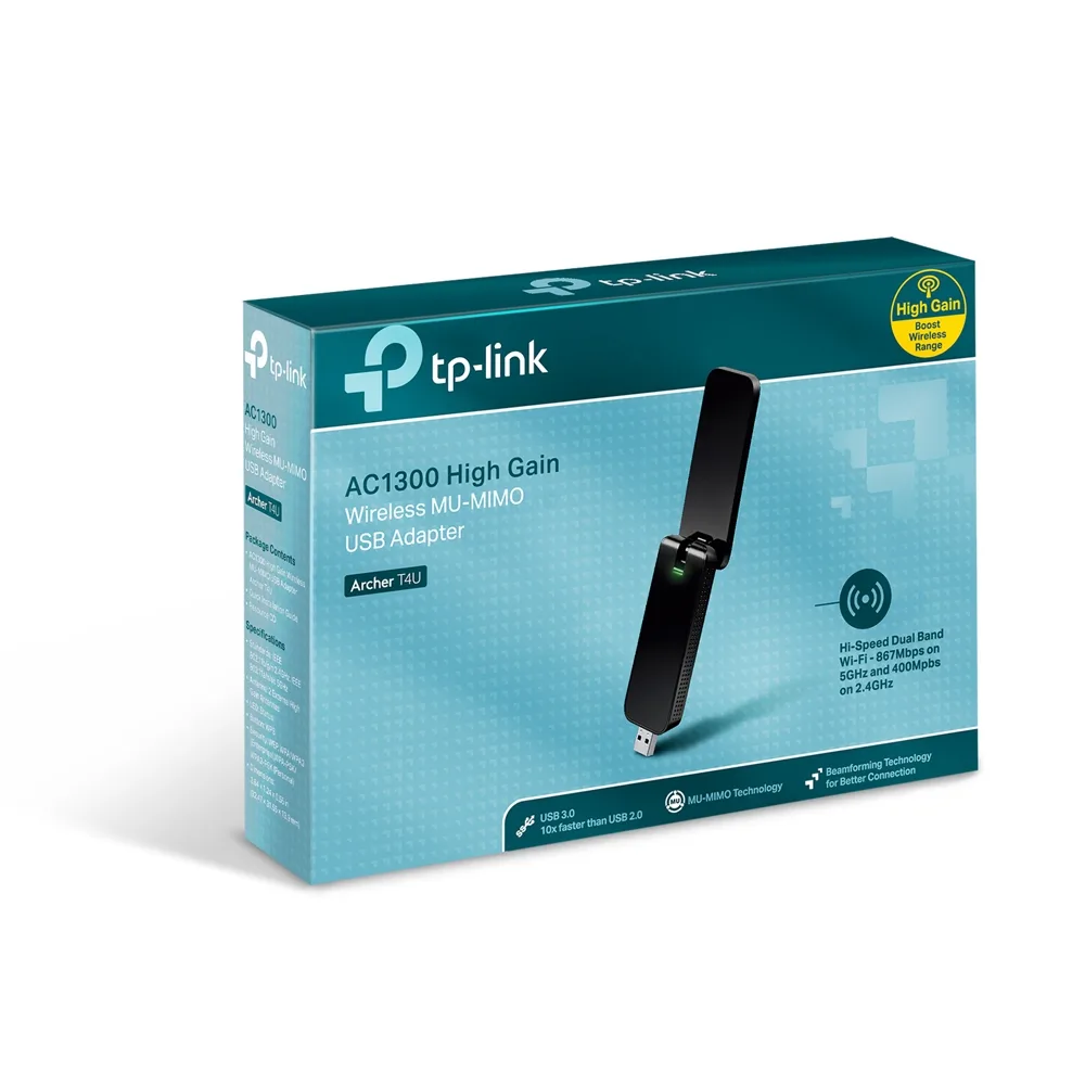 Безжичен Dual Band USB адаптер TP-LINK AC1300 Archer T4U - Image 32