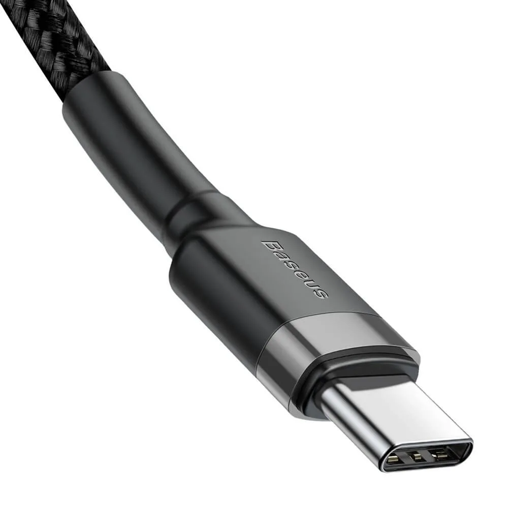 Кабел Baseus CATKLF-GG1 Cafule USB-C към USB-C PD 2.0 60W 1м черен-сив - Image 2