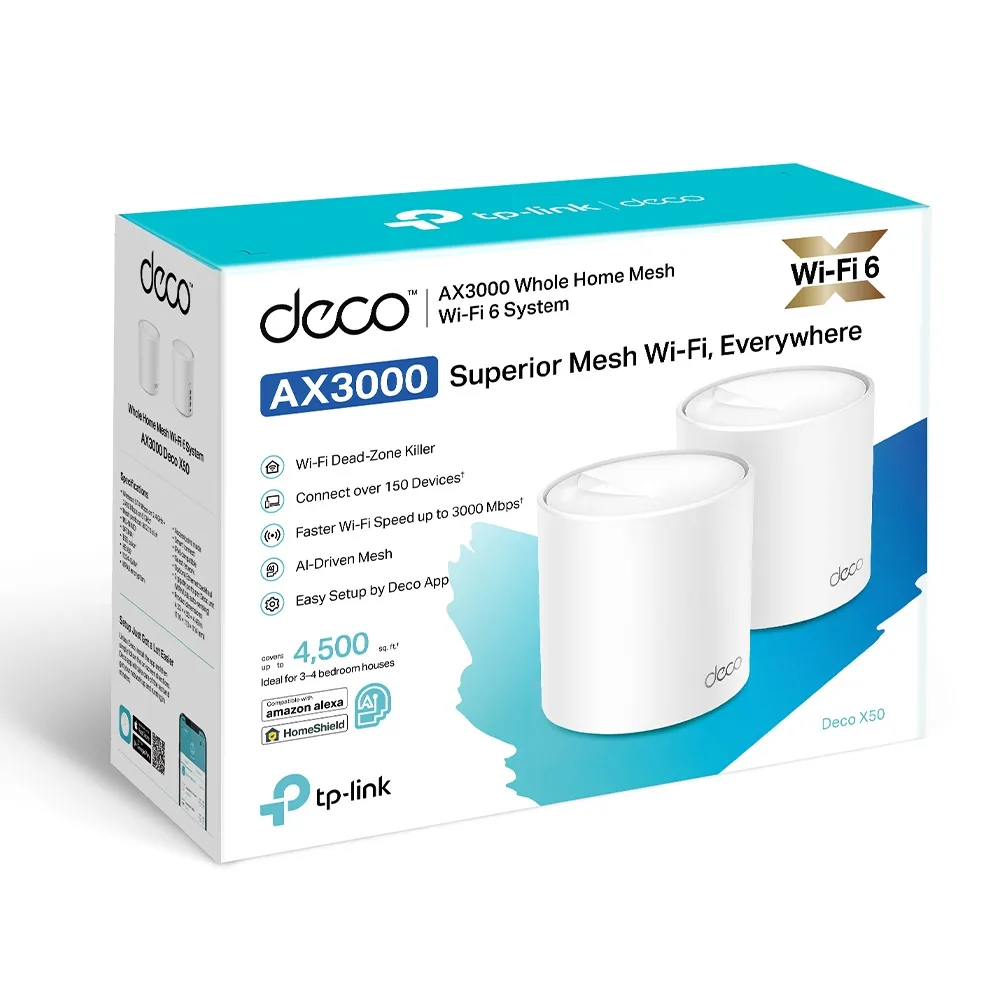 Безжична Wi-fi 6 Mesh система TP-Link Deco X50(2-pack) AX3000 - Image 8