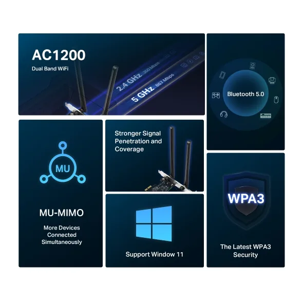 Безжичен PCIe адаптер Mercusys MA30E AC1200 - Image 125