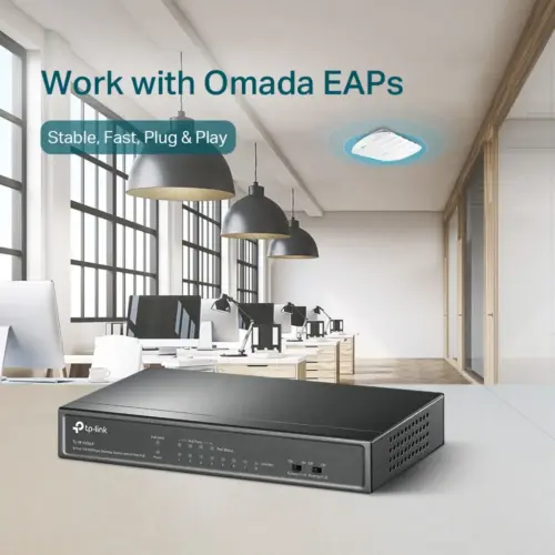 Alternative view of 8-портов Desktop комутатор TP-Link TL-SF1008LP с 4-PoE порта