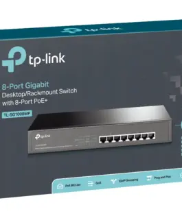 Alternative view of 8-портов Gigabit PoE+ Desktop/Rackmount комутатор TP-Link TL-SG1008MP