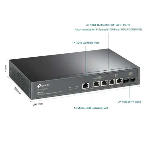 Alternative view of Комутатор TP-Link TL-SX3206HPP JetStream 10GE L2+ Managed 6-портов