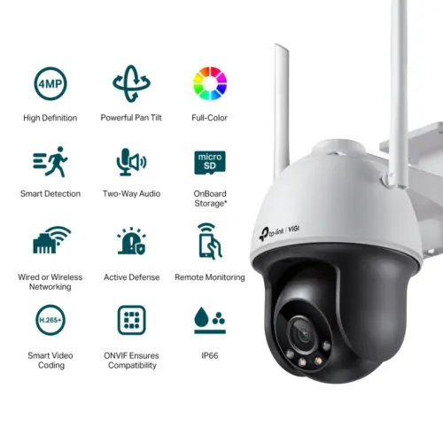 Alternative view of 4MP Външна пълноцветна мрежова камера TP-Link VIGI C540-W(4mm) панорамна