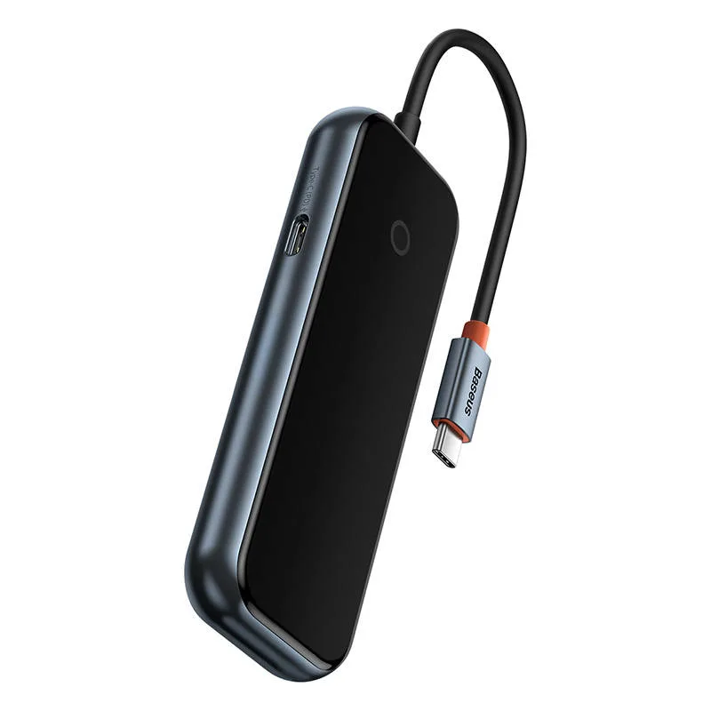 USB хъб Baseus AcmeJoy WKJZ010013 4-портов USB-C към 3xUSB 3.0 + USB-C PD - тъмносив - Image 138