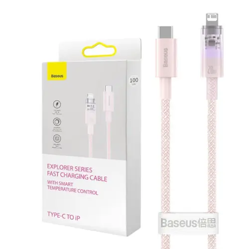 Кабел Baseus Explorer Series USB-C - Lightning 20W 1 м CATS010204 - розов