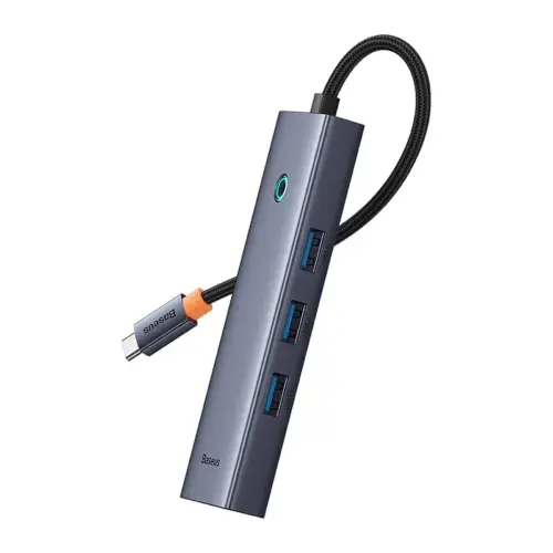 Alternative view of USB хъб Baseus UltraJoy 4 в 1, USB Type-C към 3 x USB 3.0 и 1 x RJ45 B0005280A813-00 - сив