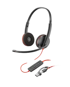 Слушалки HP Poly Blackwire 3220 8X228A6 Stereo USB-C +USB-C/A Adapter Bulk