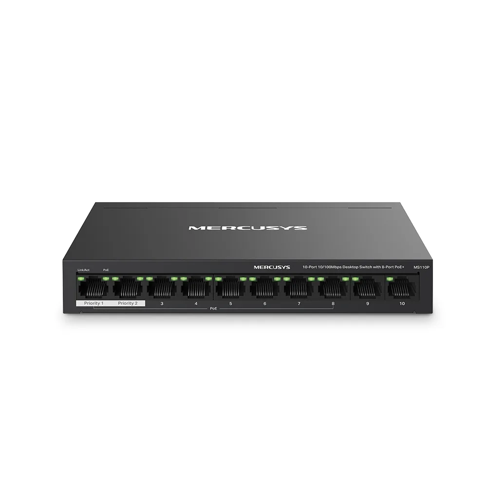 10-портов Gigabit Desktop/Rackmount комутатор Mercusys MS110P - Image 106
