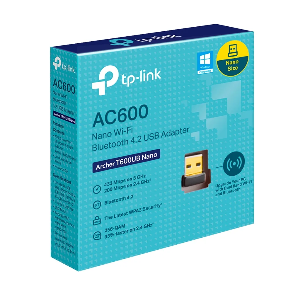 Безжичен USB nano адаптер TP-Link Archer T600UB Nano AC600 - Image 17