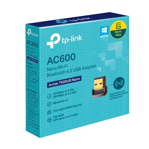 Alternative view of Безжичен USB nano адаптер TP-Link Archer T600UB Nano AC600