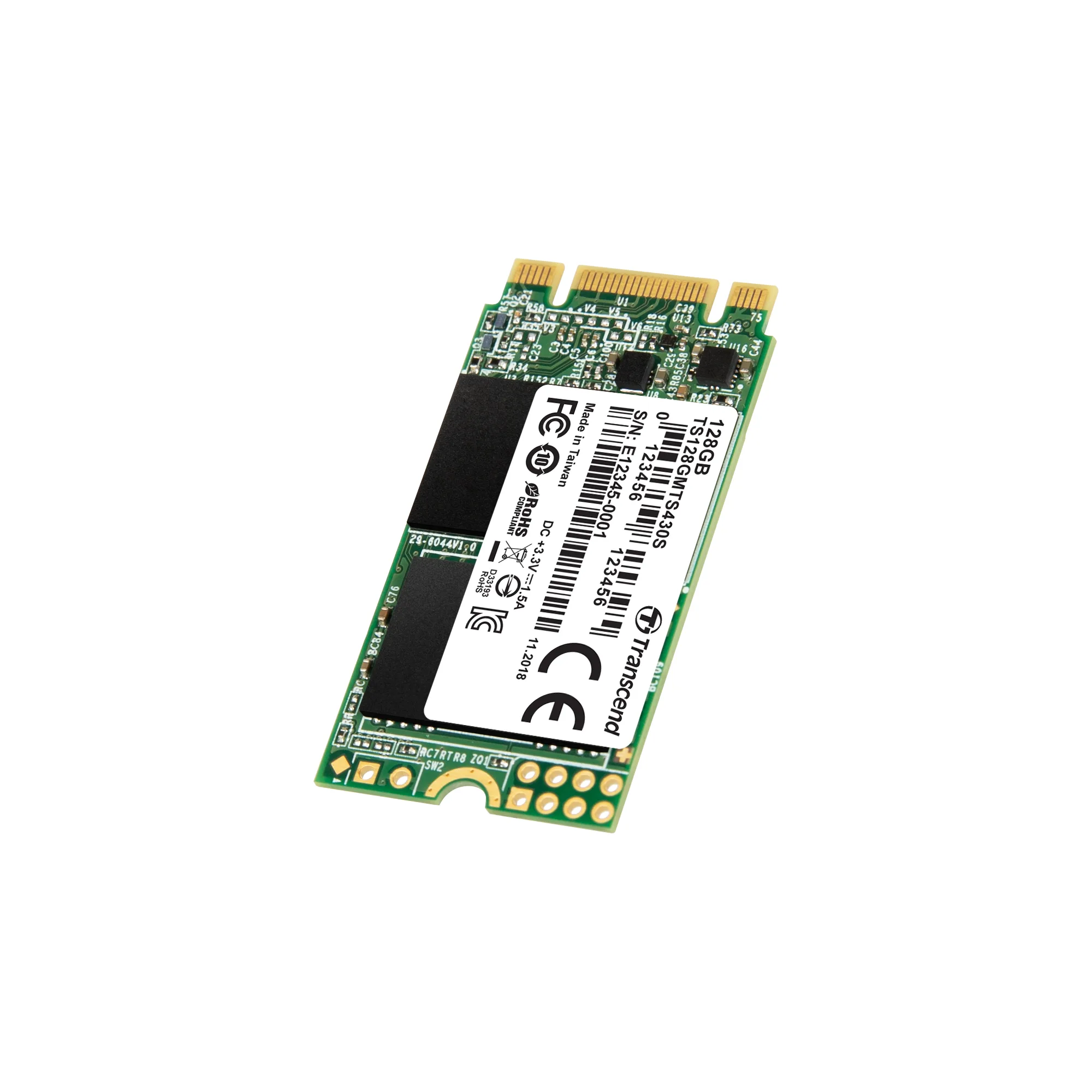 Твърд диск Transcend 128GB TS128GMTS430S, M.2 2242 SSD, SATA3 B+M Key, TLC - Image 13