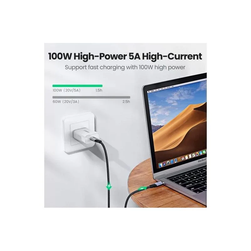 Кабел Ugreen US355 80150 USB-C 3.1 Gen 2 / USB-C 3.1 Gen 2, 1 м, 100W - черен - Image 43