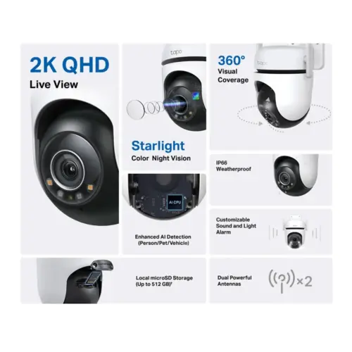 Alternative view of Външна охранителна камера TP-Link Tapo C520WS 2K QHD панорамна