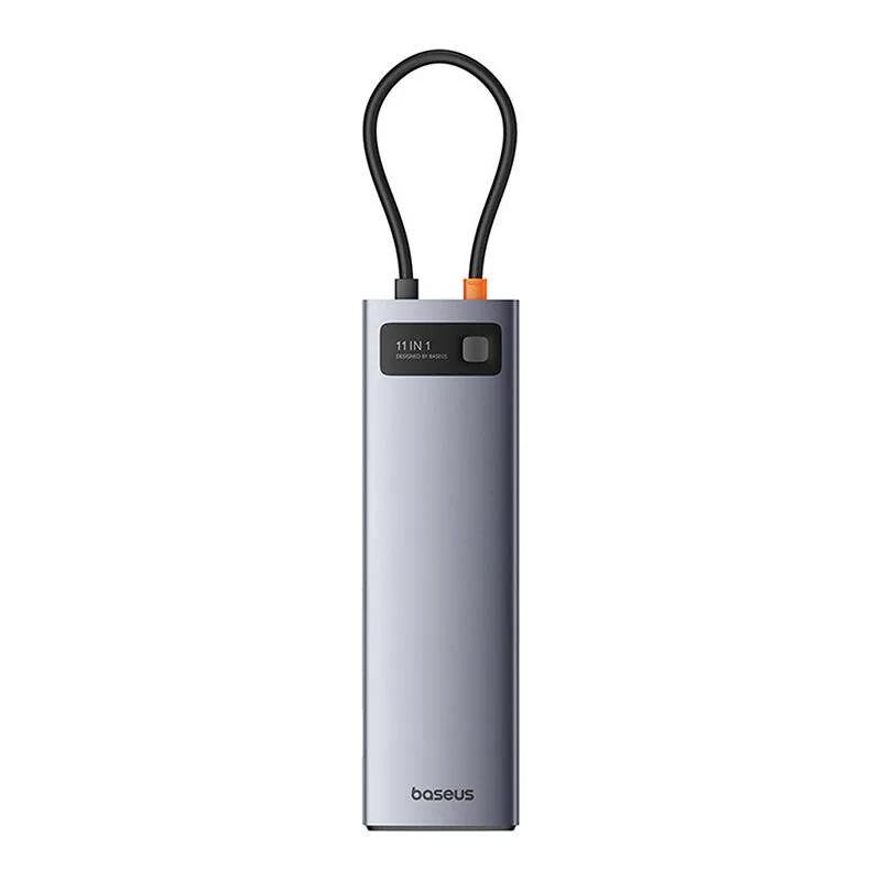 USB хъб Baseus 11 в 1 StarJoy Metal Glam Series Type-C към HDMI +VGA + 3 x USB 3.0 + USB 2.0+USB-C PD + RJ45 + SD/TF +3,5мм B00030709811-00 - тъмносив - Image 16