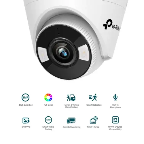 3MP пълноцветна куполна мрежова камера TP-Link 3MP VIGI C430