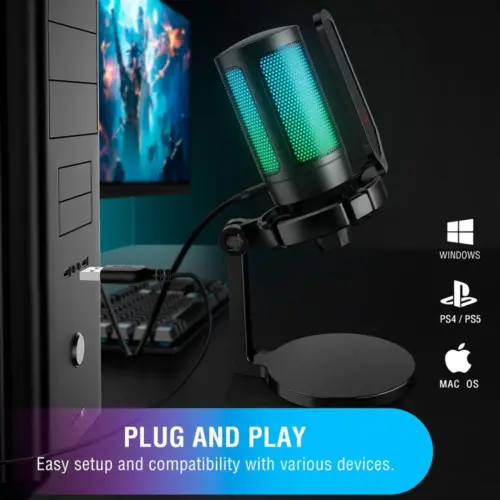 Alternative view of Настолен микрофон FIFINE A6NEO RGB - Black
