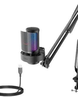 Микрофон със стойка FIFINE A8T RGB - Black