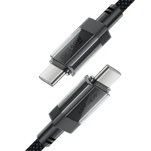 Acefast Кабел USB-C to USB-C Cable 60W Stainless steel in transparent shell 1.2m – C12-03 –