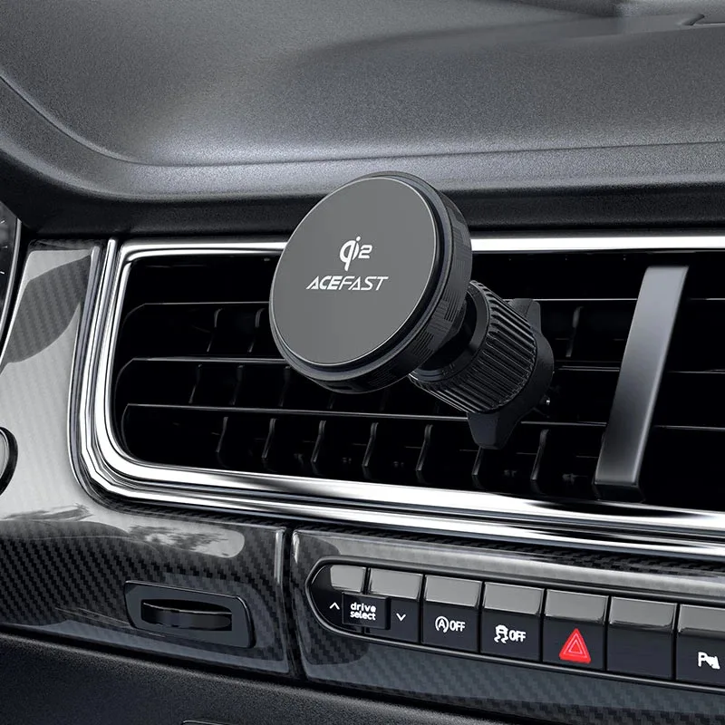 Acefast Стойка за телефон за кола Car phone holder - for Air vent, Magnetic Qi2 Wireless Charging - D33 Qi2 - Black - Image 256