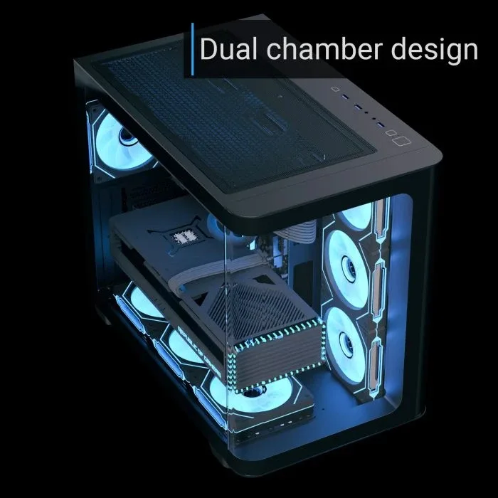 AeroCool кутия Case ATX - P500C-G-BK-v1 - 4 x 120 mm Infinity Mirror A-RGB - Image 115