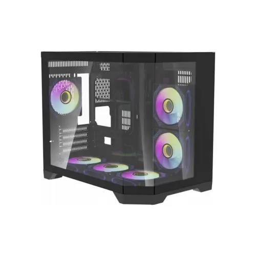 Alternative view of Aigo кутия Case mATX - FT418 Black - 6 x 120 mm A-RGB fans included