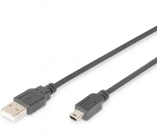 КАБЕЛ USB DIGITUS - USB-A to mini USB-B - 18 m - Black - PN AK-300108-018-S