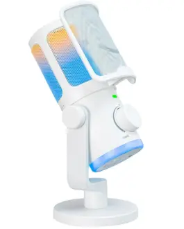 Alternative view of Настолен микрофон FIFINE AM6 RGB - White