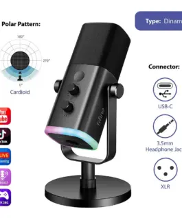 Alternative view of Настолен микрофон FIFINE AM8 Dynamic RGB XLR/USB- Black