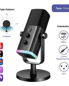 Alternative view of Настолен микрофон FIFINE AM8 Dynamic RGB XLR/USB- Black