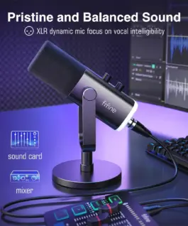 Настолен микрофон FIFINE AM8 Dynamic RGB XLR/USB- Black