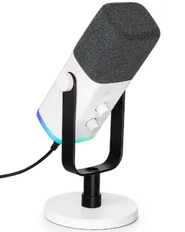 Alternative view of Настолен микрофон FIFINE AM8 Dynamic RGB XLR/USB - White