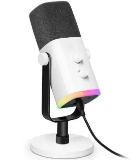 Настолен микрофон FIFINE AM8 Dynamic RGB XLR/USB - White
