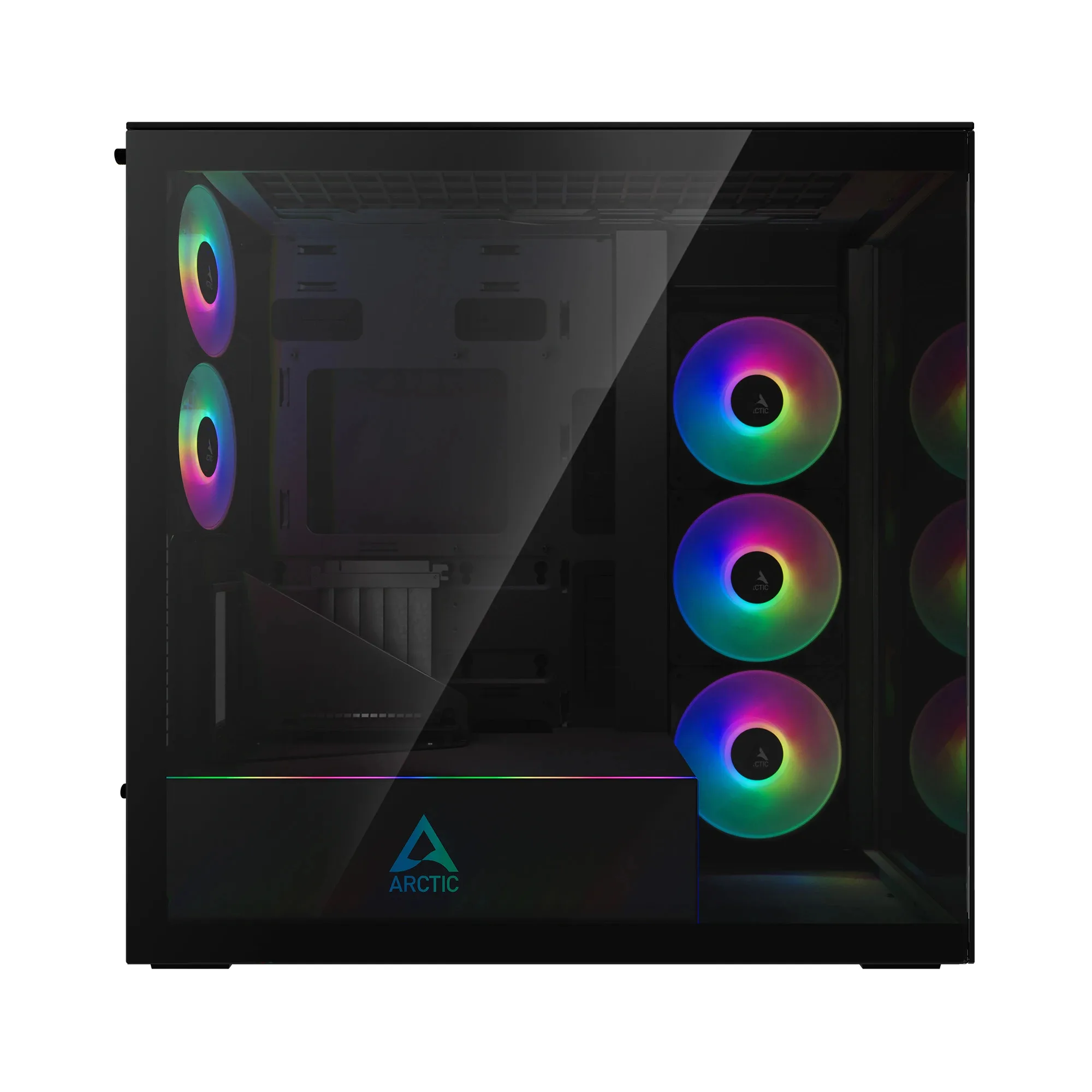Arctic кутия Case E-ATX - Xtender VG (Mirror Black) - PCIe Gen 4 riser included, 5 A-RGB Fans included - Image 120