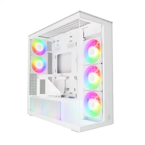 Arctic кутия Case E-ATX - Xtender VG (White) - PCIe Gen 4 riser included 5 A-RGB Fans