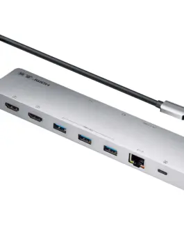 ATEN Докинг 11-in-1 USB-C Multiport Dock + Power Pass-Through 2 x HDMI LAN3.5mm USB-C SD Card  microSD 3 x USB