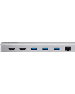 Alternative view of ATEN Докинг 11-in-1 USB-C Multiport Dock + Power Pass-Through, 2 x HDMI, LAN,3.5mm, USB-C, SD Card , microSD, 3 x USB 3.2