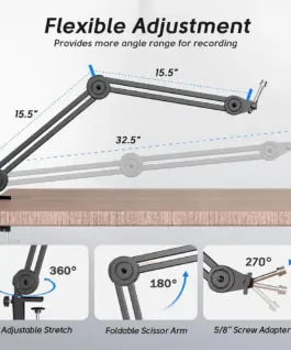 Alternative view of Стойка за микрофон FIFINE BM63 Super Steady Boom Arm