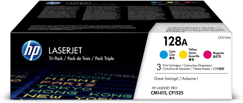 КОМПЛЕКТ 3 КАСЕТИ ЗА HP Color Laserjet CM 1415/CP 1525 - TRIPLE PACK - C/M/Y - CE321A/CE322A/CE323A - /128A/ - PN