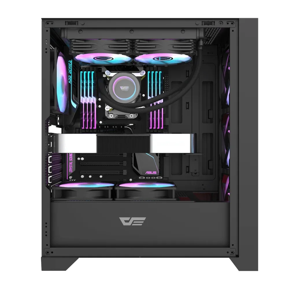 Darkflash кутия Case ATX - DRX70 Mesh Black - Addressable RGB 4 fans, USB-C - Image 54