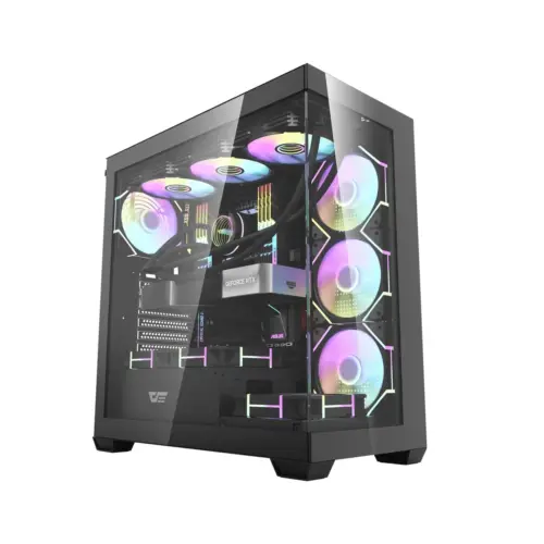Darkflash кутия Case ATX - DS900 Black - 7 x 120 mm A-RGB fans included USB-C