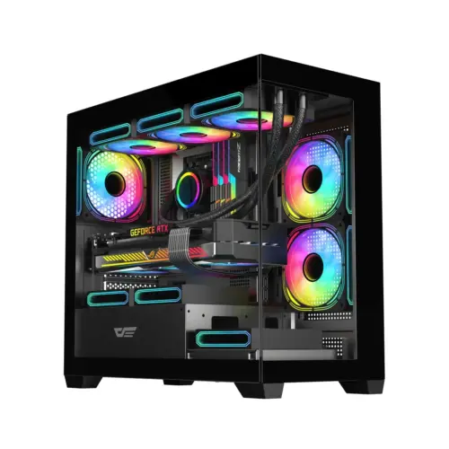 Darkflash кутия Case mATX - DS900M Black - 6 x 120 mm Infinity Mirror A-RGB