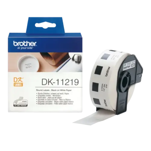 ЛЕНТА ЗА ЕТИКЕТНИ ПРИНТЕРИ BROTHER ТИП DK - ROUND PAPER LABELS - 12 mm x 12 mm x 1200 - PN DK-11219