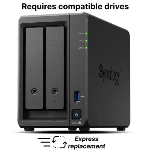 Мрежов сторидж NAS Synology DS725+ за 2 диска 3.5