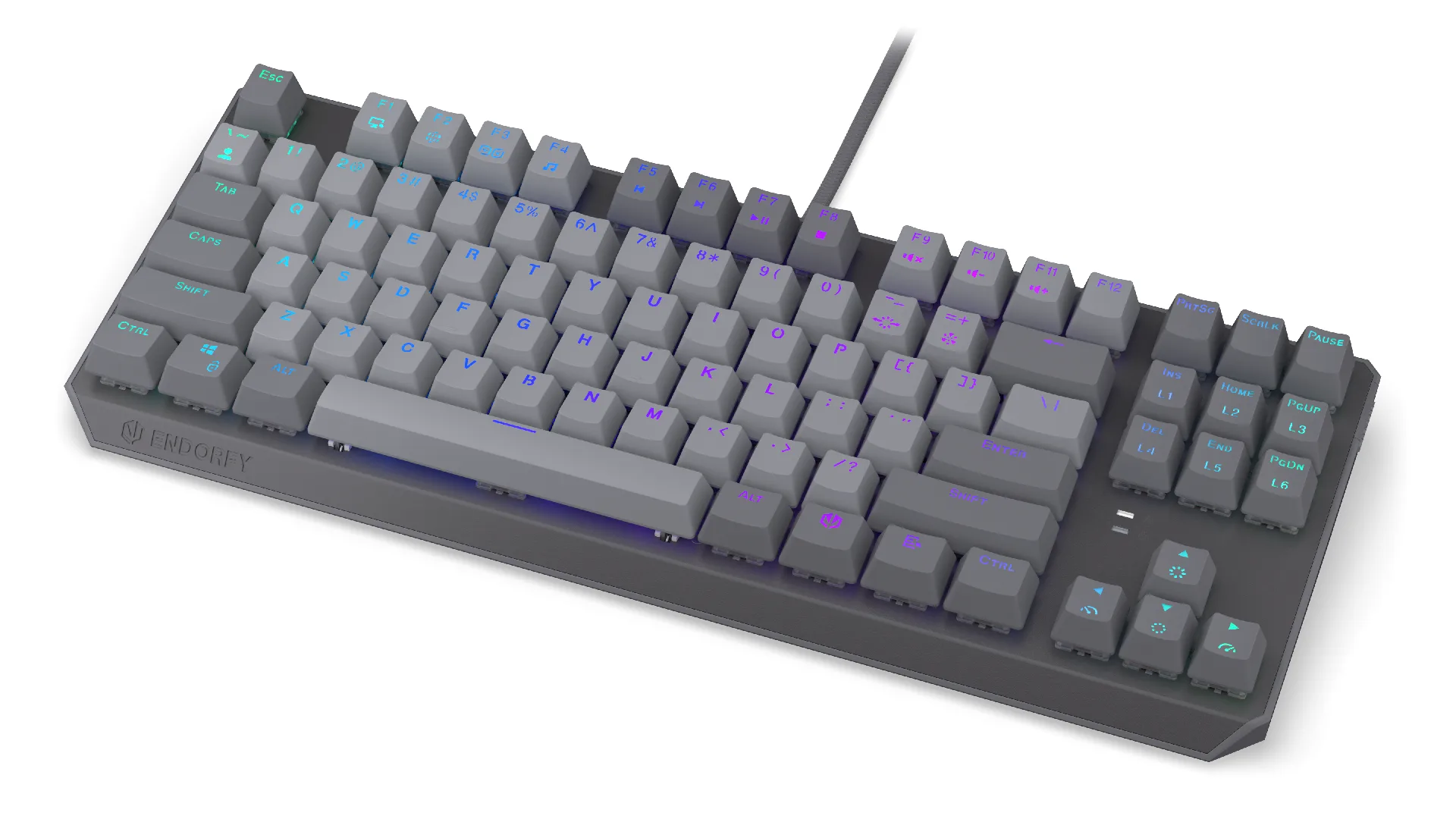 Endorfy механична клавиатура Thock V2 TKL PBT Endorfy Red switch US Layout