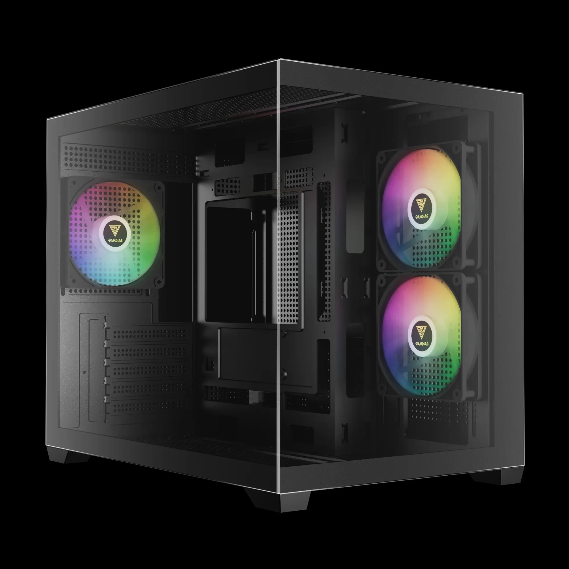 Gamdias кутия Case mATX - AURA GC10M v2 - 3 x 120 mm A-RGB, USB-C, Tempered Glass - Image 42