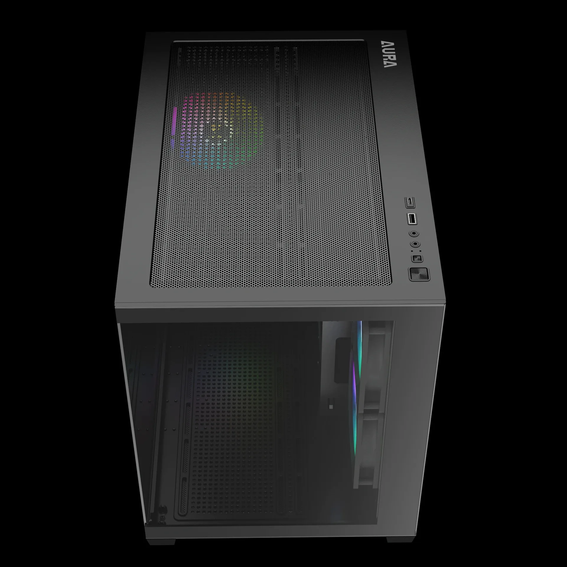 Gamdias кутия Case mATX - AURA GC10M v2 - 3 x 120 mm A-RGB, USB-C, Tempered Glass - Image 43
