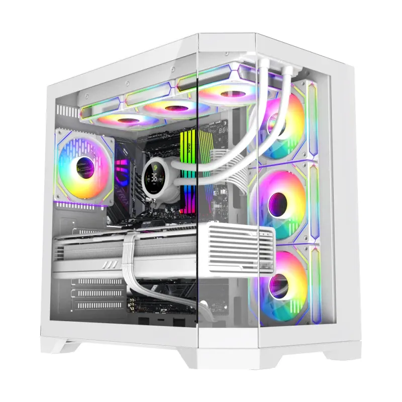Gamemax кутия Case ATX - HYPE-A White - 4 x 120 mm Addressable RGB fans
