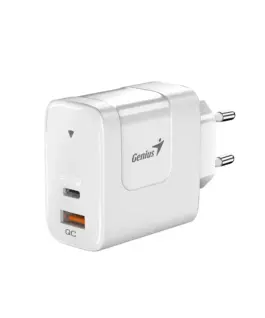 Genius Универсално зарядно за стена Charger Wall GaN - USB Type-C/A 65W White -